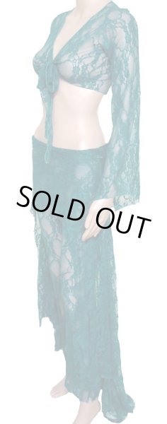 画像2: ♥HANAN♥チョリ&パンツセット/レース3ピースセット/ティールグリーン (2)