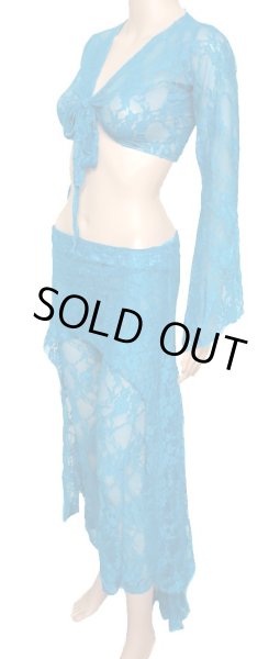 画像2: ♥HANAN♥チョリ&パンツセット/レース3ピースセット/ターコイズブルー (2)