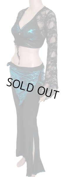 画像2: ♥HANAN♥チョリ＆パンツセット/ラメトップス&チョリ&パンツ/ターコイズ (2)