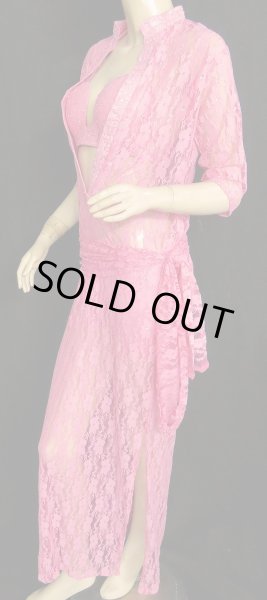 画像2: エジプト製ロマンティックレースバラディドレス☆ベビーピンク☆ (2)