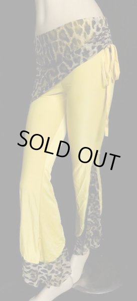 画像2: ♥HANAN/ハナン♥ヒップスカーフストレッチパンツ☆イエロー×レオパード☆ (2)