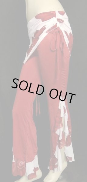 画像2: ♥HANAN/ハナン♥ヒップスカーフストレッチパンツ☆レッド×フラワー☆ (2)