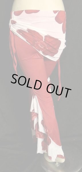 画像3: ♥HANAN/ハナン♥ヒップスカーフストレッチパンツ☆レッド×フラワー☆ (3)