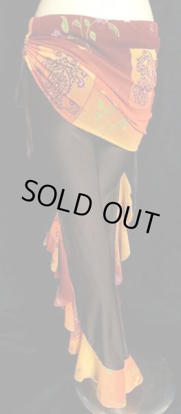 画像3: ♥HANAN/ハナン♥ヒップスカーフストレッチパンツ☆ダークブラウン×フラワー☆ (3)