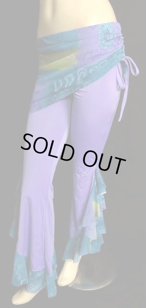 画像2: ♥HANAN/ハナン♥ヒップスカーフストレッチパンツ☆ラベンダー×ランダム☆ (2)