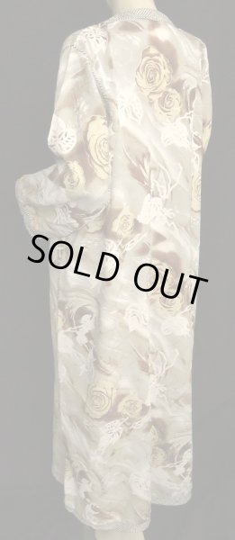 画像3: モロッコのカフタン☆シックブラウンフラワー☆ (3)