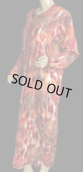 画像2: モロッコのガラベーヤ☆オレンジピーコック☆ (2)