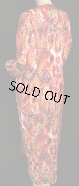 画像3: モロッコのガラベーヤ☆オレンジピーコック☆ (3)