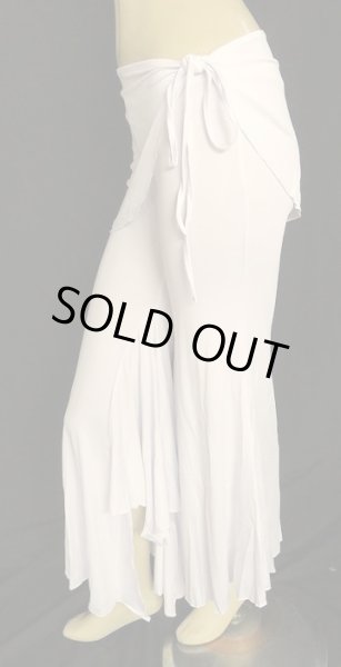 画像2: ヒップスカーフ付きストレッチパンツ☆ホワイト (2)