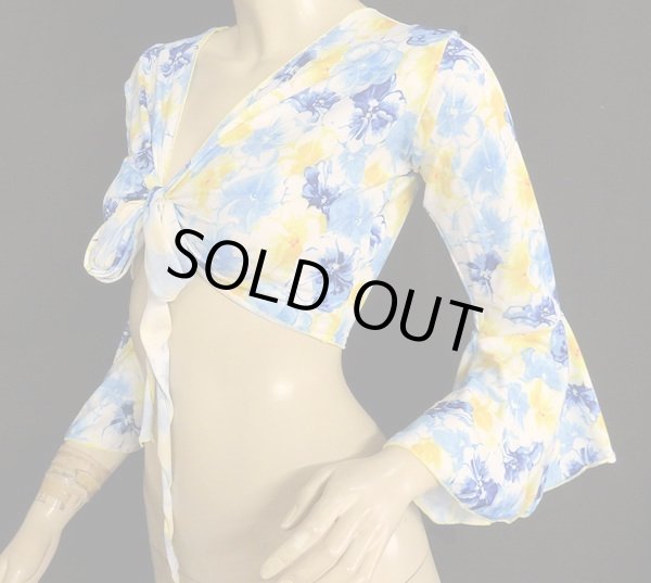 画像2: Amira Jamila オリジナル☆ストレッチチョリ☆ブルーイエローフラワー (2)