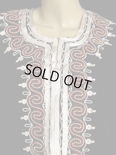 画像2: エジプトガラベーヤ☆シンプルブロダリー☆ブラックI (2)