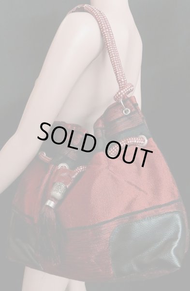 画像2: モロッコのバッグ☆ブラックレッド☆ (2)