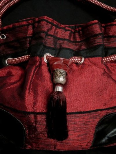 画像1: モロッコのバッグ☆ブラックレッド☆