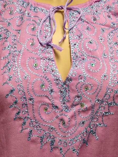 画像2: モロッコのバルーンチュニック☆ラベンダー✕スカイブルー☆ (2)