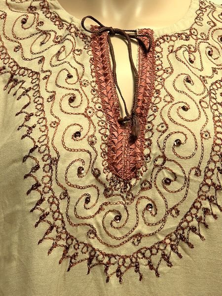 画像2: モロッコのバルーンチュニック☆モカ✕ブラウン☆ (2)