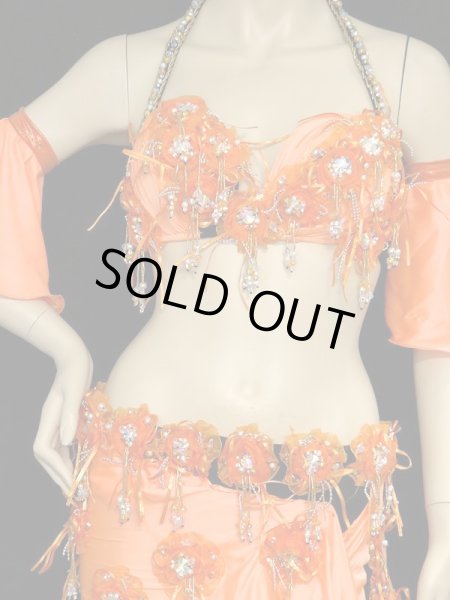 画像2: エジプトオリエンタルコスチューム☆オレンジスムースフラワー☆ (2)