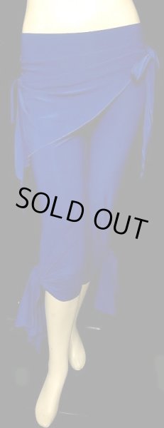 画像2: スカーフのついたフレアストレッチパンツ☆ロイヤルブルー☆ (2)