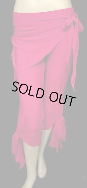 画像2: スカーフのついたフレアストレッチパンツ☆ピンク☆ (2)