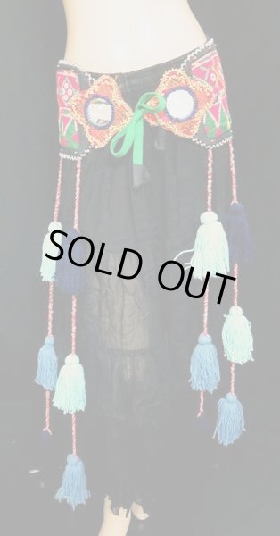 画像2: トライバルタッセルベルト☆ブルーI☆ (2)