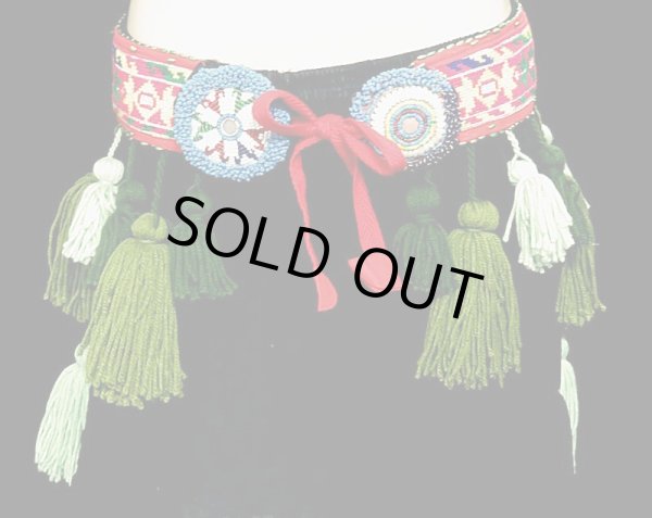 画像2: トライバルタッセルベルト☆モスグリーンII☆ (2)