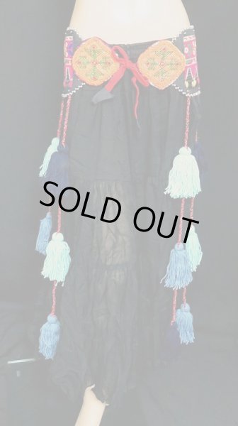 画像2: トライバルタッセルベルト☆ブルーII☆ (2)