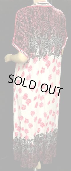 画像3: モロッコのガラベーヤ☆サーモンレッドレースフラワー☆ (3)