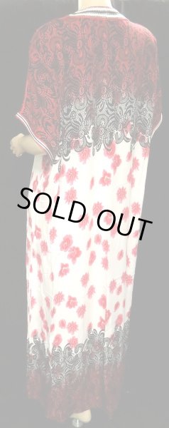 画像3: モロッコのガラベーヤ☆ダークレッドレースフラワー☆ (3)