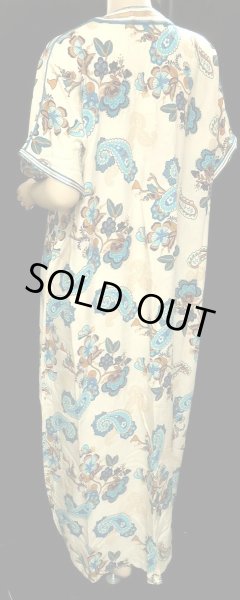 画像3: モロッコのガラベーヤ☆クールペイズリーフラワー☆ (3)