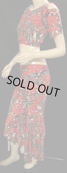 画像2: ♥HANAN♥チョリ&パンツセット/チョリ&バタフライパンツ/レッドグレーフラワー (2)