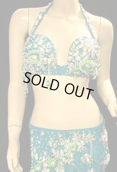 画像2: エジプトオリエンタルコスチューム☆フリルドブルーグリーンレース☆ (2)