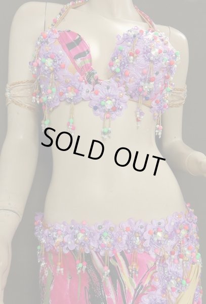 画像2: エジプトオリエンタルコスチューム☆プリントラヴェンダーフラワー☆ (2)