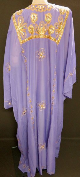 画像2: エジプト製トラディショナルハリジドレス☆ラベンダー☆ (2)