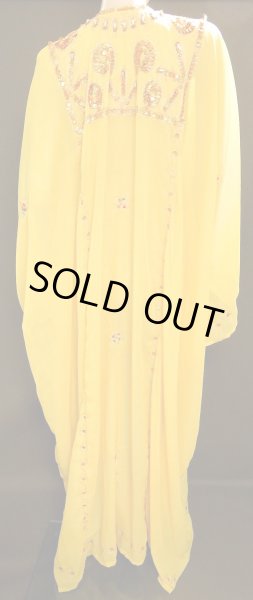 画像2: エジプト製トラディショナルハリジドレス☆イエロー☆ (2)