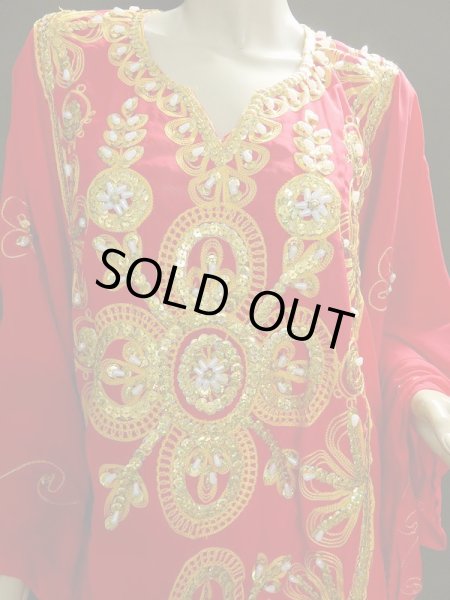 画像3: エジプト製トラディショナルハリジドレス☆レッド☆ (3)