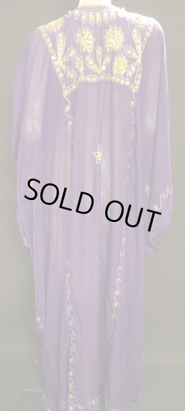 画像2: エジプト製トラディショナルハリジドレス☆パープル☆ (2)