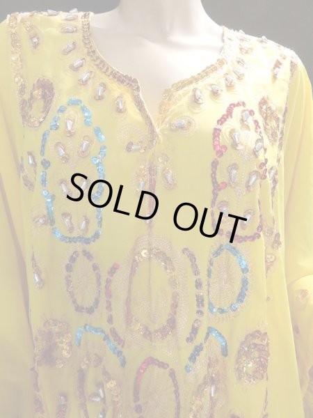 画像3: エジプト製トラディショナルハリジドレス☆イエロー☆ (3)