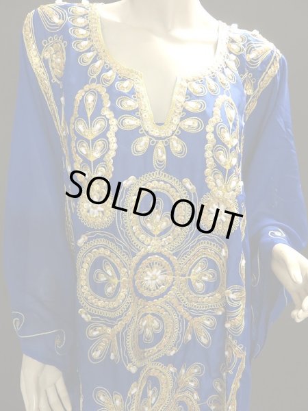 画像3: エジプト製トラディショナルハリジドレス☆ロイヤルブルー☆ (3)