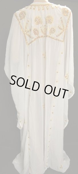 画像3: エジプト製ピーコックハリジドレス☆ホワイト☆ (3)