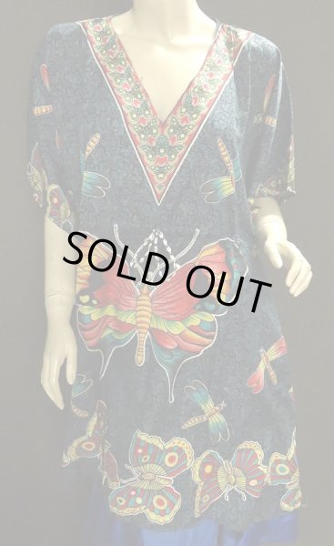 画像2: プリントハーフカバードレス☆レッドバタフライダーク☆ (2)