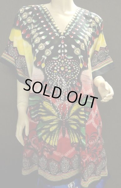 画像2: プリントハーフカバードレス☆イエローバタフライ☆ (2)