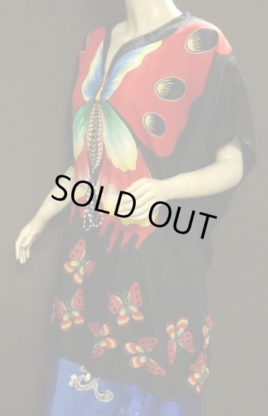 画像3: プリントハーフカバードレス☆レッドグランバタフライ☆ (3)