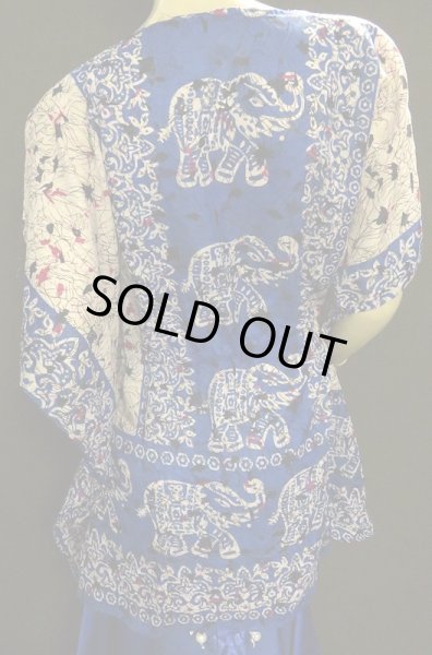 画像4: プリントハーフカバードレス☆ブルーエレファント☆ (4)