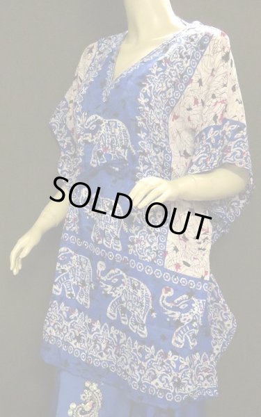 画像3: プリントハーフカバードレス☆ブルーエレファント☆ (3)