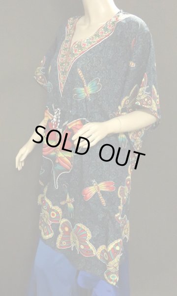 画像3: プリントハーフカバードレス☆レッドバタフライダーク☆ (3)