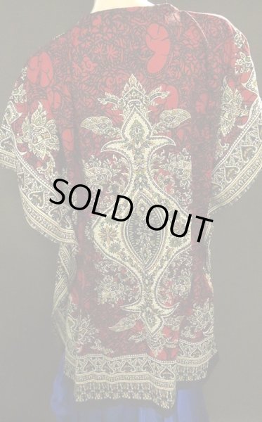 画像4: プリントハーフカバードレス☆レッドアラベスク☆ (4)