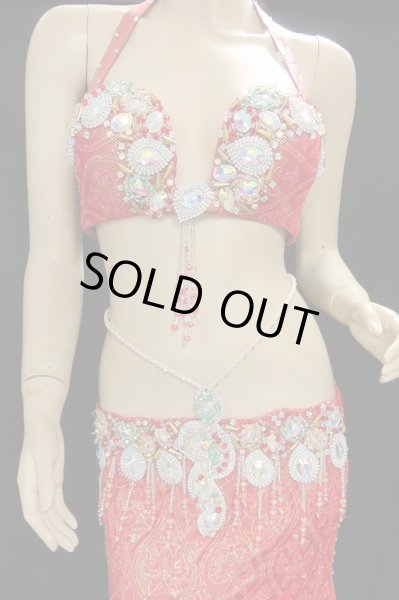 画像2: エジプトオリエンタルコスチューム☆ゴージャスレッドラメ☆ (2)