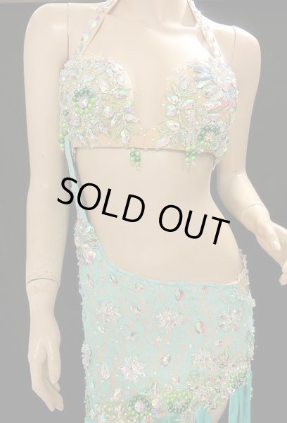 画像2: エジプトオリエンタルコスチューム☆エメラルドサテンレース☆ (2)