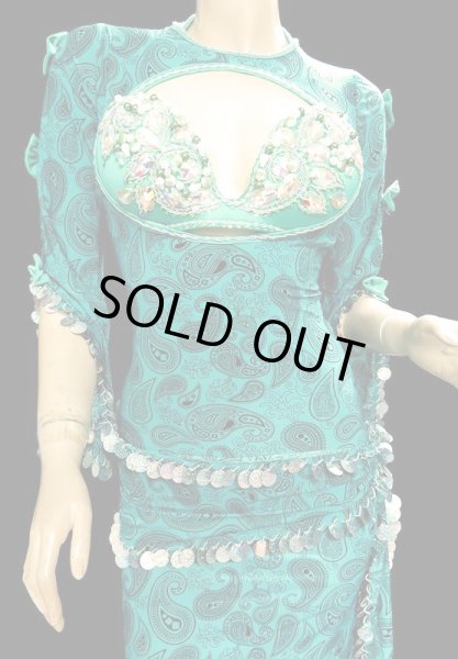 画像2: ♥HANAN/ハナン♥ロングスリーブバラディドレス☆emeraldpaisley☆ (2)