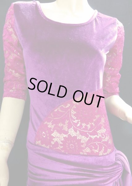 画像3: ベロアドレス&ヒップスカーフセット☆ワイン☆ (3)