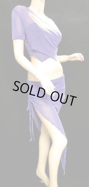 画像2: ラメメッシュチョリ&ヒップスカーフセット☆パープル☆ (2)